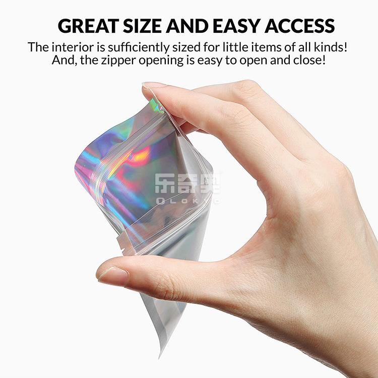 holographic bag with zipper